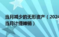 当月减少的无形资产（2024年05月27日无形资产当月减少当月计提摊销）