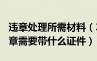 违章处理所需材料（2024年05月28日处理违章需要带什么证件）