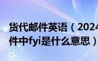 货代邮件英语（2024年05月28日货代英文邮件中fyi是什么意思）