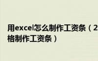 用excel怎么制作工资条（2024年05月28日如何用excel表格制作工资条）