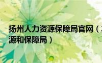 扬州人力资源保障局官网（2024年05月28日扬州市人力资源和保障局）