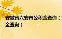 安徽省六安市公积金查询（2024年05月28日六安住房公积金查询）