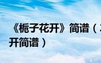 《栀子花开》简谱（2024年05月29日栀子花开简谱）