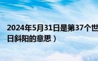 2024年5月31日是第37个世界无烟日主题（2024年05月31日斜阳的意思）