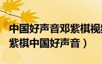 中国好声音邓紫棋视频（2024年06月01日邓紫棋中国好声音）