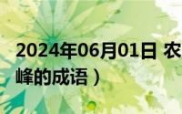 2024年06月01日 农历是（2024年06月01日峰的成语）