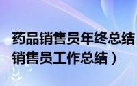 药品销售员年终总结（2024年06月02日药品销售员工作总结）