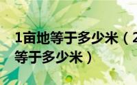 1亩地等于多少米（2024年06月03日一亩地等于多少米）