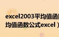 excel2003平均值函数（2024年06月06日平均值函数公式excel）