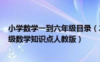 小学数学一到六年级目录（2024年06月07日小学一到六年级数学知识点人教版）