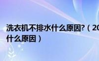 洗衣机不排水什么原因?（2024年06月07日洗衣机不排水是什么原因）