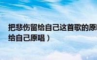 把悲伤留给自己这首歌的原唱（2024年06月09日把悲伤留给自己原唱）