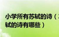 小学所有苏轼的诗（2024年06月09日小学苏轼的诗有哪些）