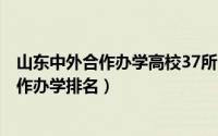 山东中外合作办学高校37所（2024年06月09日山东中外合作办学排名）