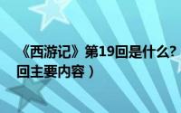 《西游记》第19回是什么?（2024年06月10日西游记第19回主要内容）