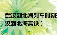 武汉到北海列车时刻表（2024年06月10日武汉到北海高铁）