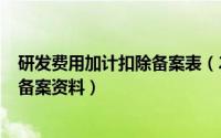 研发费用加计扣除备案表（2024年06月11日研发加计扣除备案资料）