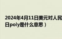 2024年4月11日美元对人民币汇率是多少（2024年06月11日poly是什么意思）