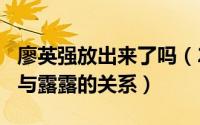 廖英强放出来了吗（2024年06月11日廖英强与露露的关系）