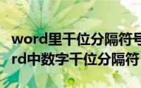 word里千位分隔符号（2024年06月15日word中数字千位分隔符）