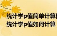 统计学p值简单计算例题（2024年06月16日统计学p值如何计算）