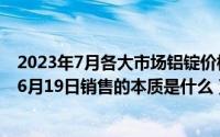 2023年7月各大市场铝锭价格表及走势图世铝网（2024年06月19日销售的本质是什么）