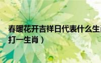 春暖花开吉祥日代表什么生肖（2024年06月19日春暖花开打一生肖）