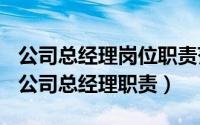 公司总经理岗位职责范本（2024年06月20日公司总经理职责）