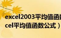 excel2003平均值函数（2024年06月22日excel平均值函数公式）