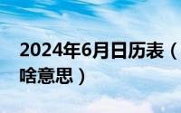 2024年6月日历表（2024年06月23日mlgb啥意思）