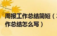 周报工作总结简短（2024年06月26日周报工作总结怎么写）