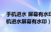 手机进水 屏幕有水印（2024年06月26日手机进水屏幕有水印）