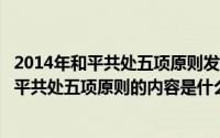 2014年和平共处五项原则发表60周年（2024年07月01日和平共处五项原则的内容是什么）