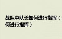 战队中队长如何进行指挥（2024年07月05日战斗中队长如何进行指挥）