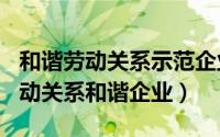 和谐劳动关系示范企业（2024年07月08日劳动关系和谐企业）