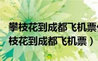 攀枝花到成都飞机票价（2024年07月08日攀枝花到成都飞机票）