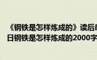 《钢铁是怎样炼成的》读后感2000字左右（2024年07月08日钢铁是怎样炼成的2000字读后感）