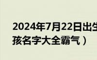 2024年7月22日出生（2024年07月10日男孩名字大全霸气）