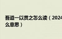 吾道一以贯之怎么读（2024年07月10日吾道一以贯之是什么意思）