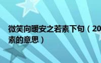 微笑向暖安之若素下句（2024年07月11日微笑向暖安之若素的意思）