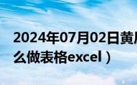 2024年07月02日黄历（2024年07月11日怎么做表格excel）