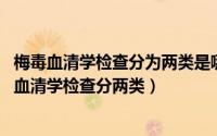 梅毒血清学检查分为两类是哪两类?（2024年07月11日梅毒血清学检查分两类）