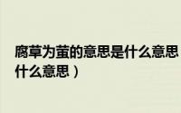 腐草为萤的意思是什么意思（2024年07月12日腐草为萤是什么意思）