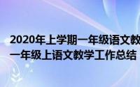 2020年上学期一年级语文教学工作总结（2024年07月12日一年级上语文教学工作总结）