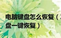 电脑键盘怎么恢复（2024年07月13日电脑键盘一键恢复）