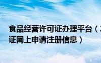 食品经营许可证办理平台（2024年07月19日食品经营许可证网上申请注册信息）