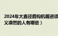 2024年大直径盾构机掘进项目有哪些（2024年07月20日大义凛然的人有哪些）