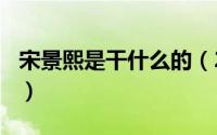 宋景熙是干什么的（2024年07月20日宋景熙）