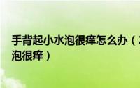 手背起小水泡很痒怎么办（2024年07月26日手背上起小水泡很痒）