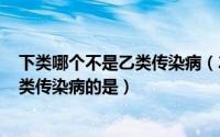 下类哪个不是乙类传染病（2024年07月27日以下不属于乙类传染病的是）